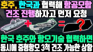 호주, 한국과 협력해 항공모함 건조 진행하자고 먼저 요청 l  한국 호주와 항모기술 협력하면 동시에 중형항모 3척 건조 가능한 상황