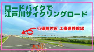 ロードバイクで江戸川サイクリングロード 行徳橋の解体状況確認