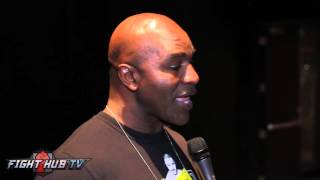 Evander Holyfield reacts to Canelo defending title at 155 "It's wrong! It's 160!"