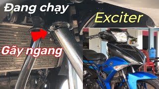 Phuộc trước Exciter 150 đang chạy tự động gãy ngang lần đầu mới gặp - Hoàng sx vlog