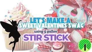 How to make a 5 gallon Paint Stick Door Swag, valentine Wreath Swag,