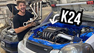 Fabricando Múltiple de escape 4-2-1 Honda Civic K24 de @RorroStunt