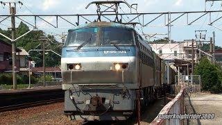 JR貨物 EF66 104号機+コキ26B 貨物列車1051レ 宮島口→前空 2013.7