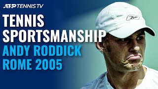 Amazing Tennis Sportsmanship! Andy Roddick's Overrule vs Verdasco at Rome 2005