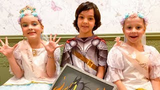 Настя, Алла-Виктория и Мартин в салоне для принцев и принцесс