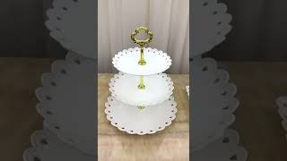 3 Layer Cake Stand Fruit Plate Tray 3 Tier Cake Display Birthday Party Dessert Stand