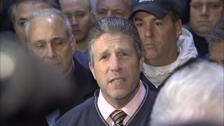 NY police union head blames mayor, protesters for officers' deaths