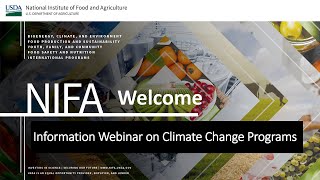 Information Webinar of Climate Focused Programs
