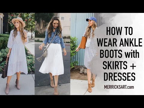 How do you wear ankle boots with a skirt?