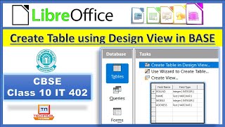 Create Table using Design View in Libre Office Base