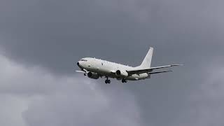 ZP803 RAF Boeing P-8A Poseidon MRA Mk1 touch n' go at Belfast International Airport. 08/04/2022.