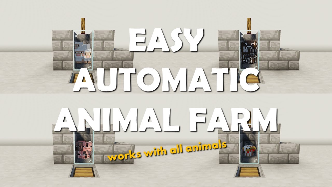 Minecraft Easy Automatic Animal Farm Youtube