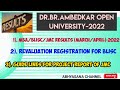 DR.B.R.AMBEDKAR OPEN UNIVERSITY//BLISc/MBA/JMC RESULTS- MAR/APRIL-2022//REVALUTION OF BLISc REGISTER