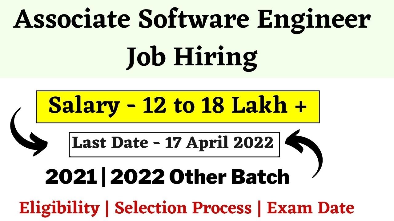 Associate Software Engineer Hiring 2021 | 2022 Batch | Salary 12 LPA | Job in product based company