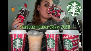 Starbucks Holiday Drinks Taste Test | 2021 ☕️🎄