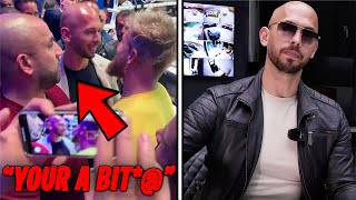 Jake Paul and Andrew Tate FACE Off Ringside Deji vs Mayweather