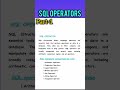 SQL Operators || Part-1 || #sql #operator #part1