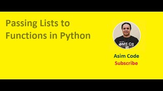 Passing Lists to Functions in Python