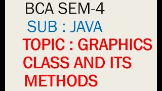 Graphics Class and its methods || Programming with java