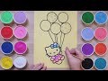 colored sand painting ❤️ hello kitty and balloons