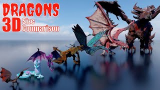 The Ultimate Dragons 3D Size Comparison