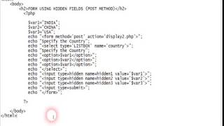 Php Tutorials: Basics 3 - Passing Php Variables in Hidden Form Fields
