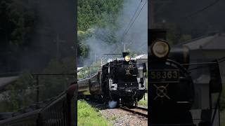 【4K縦動画】C58-363 門鉄デフ！秩父鉄道・SLパレオ　白久駅通過！　[Chichibu-Railway Steam locomotive Class C58 \