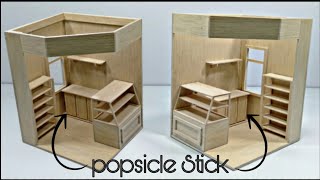 DIY Miniature Bakery Shop From Popsicle Stick And Plywood