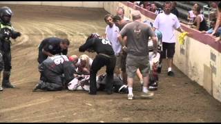 Sidecar Crash at Industry Speedway 09-09-09