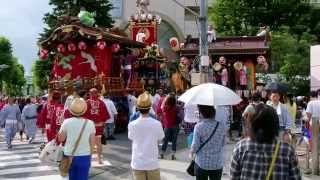 熊谷うちわ祭　八木橋前３町叩き合い（彌生町区・鎌倉区・仲町区）