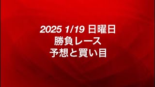 2025 1/19 日曜日 勝負レース 予想と買い目