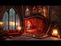 Sounds for Sleepling - Stormy Night with Rain and Fireplace Sounds in this Cozy Castle Room