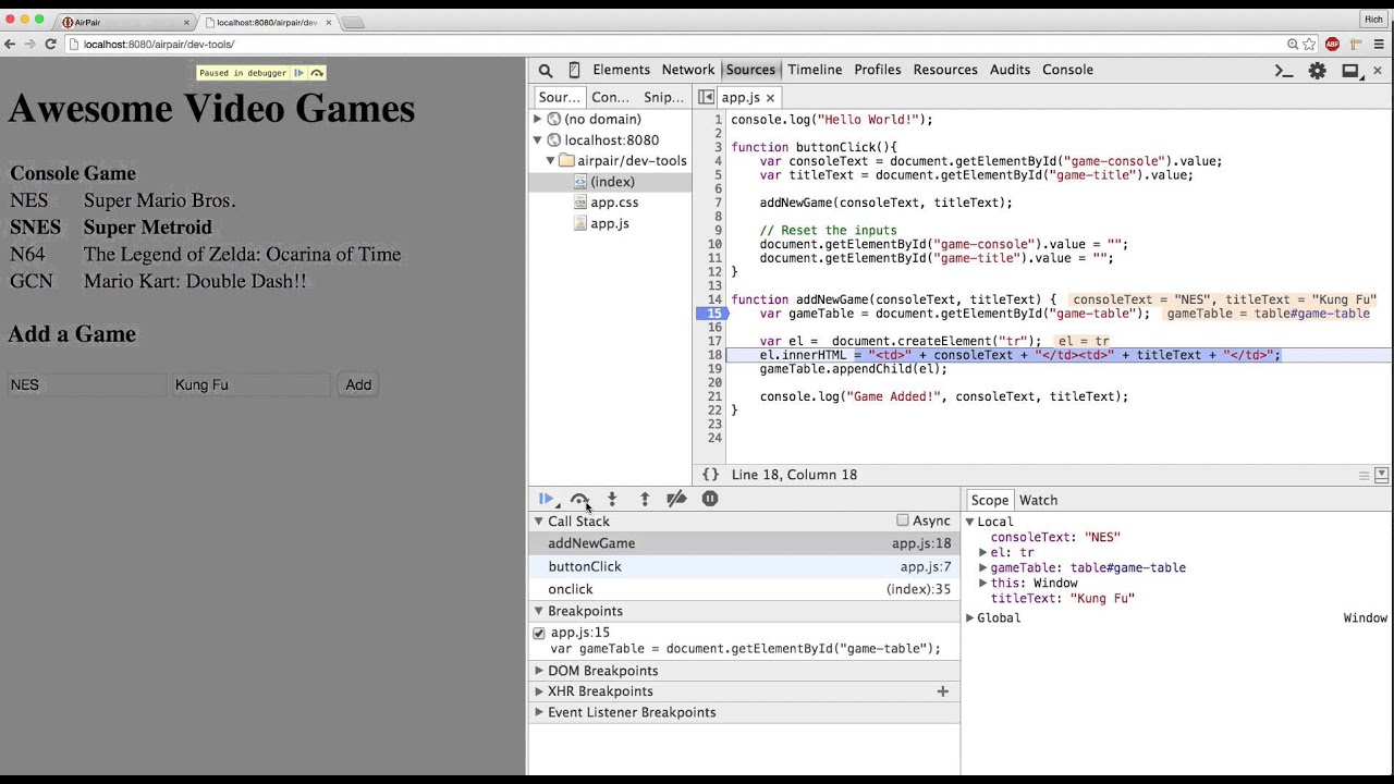 Chrome DevTools Debugger - YouTube