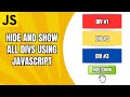 Hide and Show Multiple Div using JavaScript | JavaScript Hide and Show OnClick