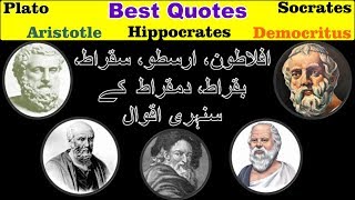 Socrates - Plato - Hippocrates - Aristotle - Democritus | Sukrat Aflatoon Arastu Quotes Urdu - Hindi