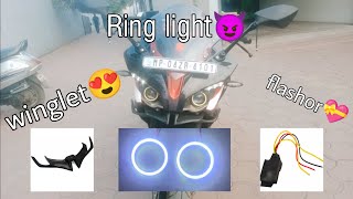 Angel ring light || winglet || flashor install in Bajaj pulser Rs200 mechanical vloger#rs200 #viral