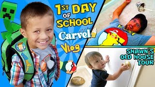 CHASE'S 1st Day of SCHOOL! + Shawn's Old House Tour w  Carvel Ice Cream FUNnel Vision Vlog