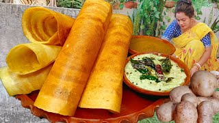 চাল ডাল ভেজানোর ঝামেলা ছাড়াই,কাঁচা আলুর এই ধোসা বানালে ১জায়গায় ১০ টা খাবেন |Dosa recipe|instant