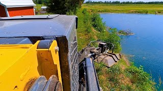 Testing the New Boom Mower Around the Pond