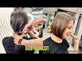 BOB HAIRCUT | Hair Transformation | DIY | ASMR | Update | hairstyle | Brown hair | girl haircut