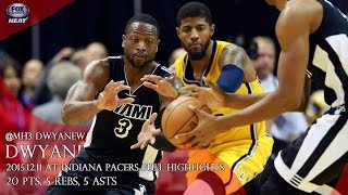 2015.12.11 at Indiana Pacers Dwyane Wade Highlights, 20 pts