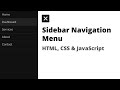 How to Create Simple Responsive Animated Sidebar Menu using HTML, CSS & JavaScript