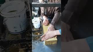 hi guys it's yellow soap cutting process and subscribe my YouTube channel