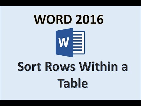 Word 2016 – Sorting Table Rows & Columns – How to Sort Tables Row & Column in Ascending Order in MS