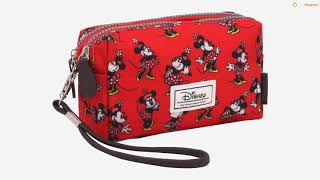 Disney Classic Minnie Cheerful Toiletry Bag, 19 cm, Red (Rojo)