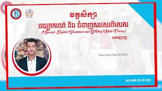 វគ្គសិក្សា «វេយ្យាករណ៍និងជំនាញសរសេរពិសេស» (Special English Grammar and Writing Skills Course)