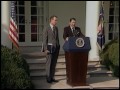 President Reagan and Vice President Bush in the Rose Garden on November 3, 1982