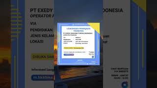 Lowongan Kerja PT EXEDY MANUFACTURING INDONESIA 22/11 #shorts #lowongan #lowongankerja #infoloker