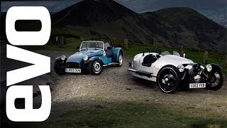 Caterham Seven 160 vs Morgan 3 Wheeler | evo TRACK BATTLE