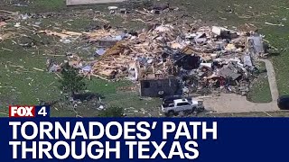 Where did the tornadoes hit in Texas?